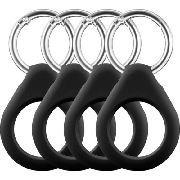 Insignia™ - Key Ring Case for Apple AirTag (4-Pack) - Black - Picture 1 of 5